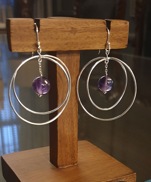 Amethyst Orbit Hoops