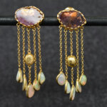 Tourmaline & Opal Earrings