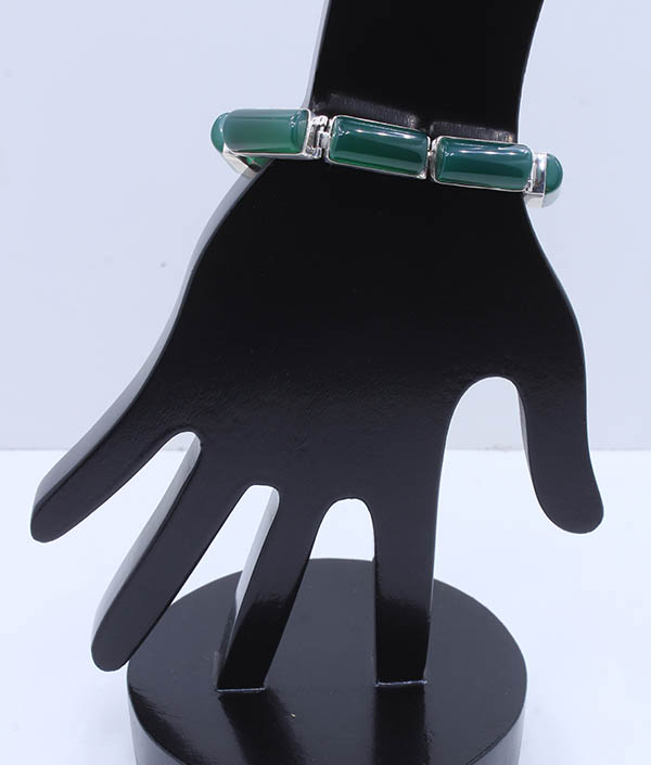 Green Onyx  Block Design Bracelet