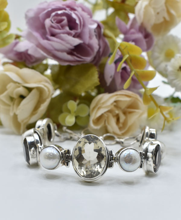 Pearl & Smokey Luxe  Bracelet