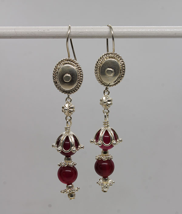 Ruby With Stunning Silver Earrings