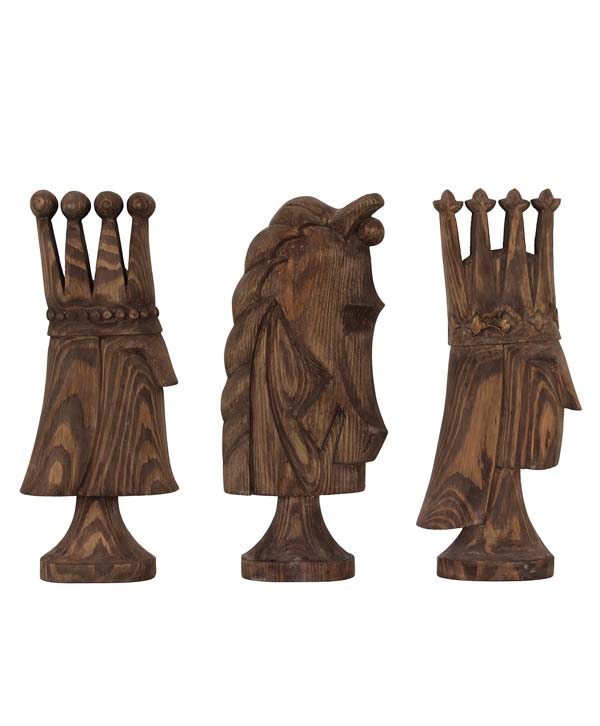 Hand Carved King, Queen & Horse Art