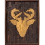 Hand Painted Golden Deer Art