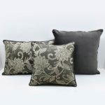 Brown Printed Satm & Velvet Cushion Cover