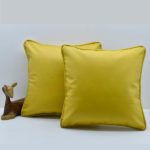 Leatherette Yellow Cushion Covers