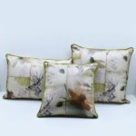 Parrot Green & Off White Printed Cushion Covers