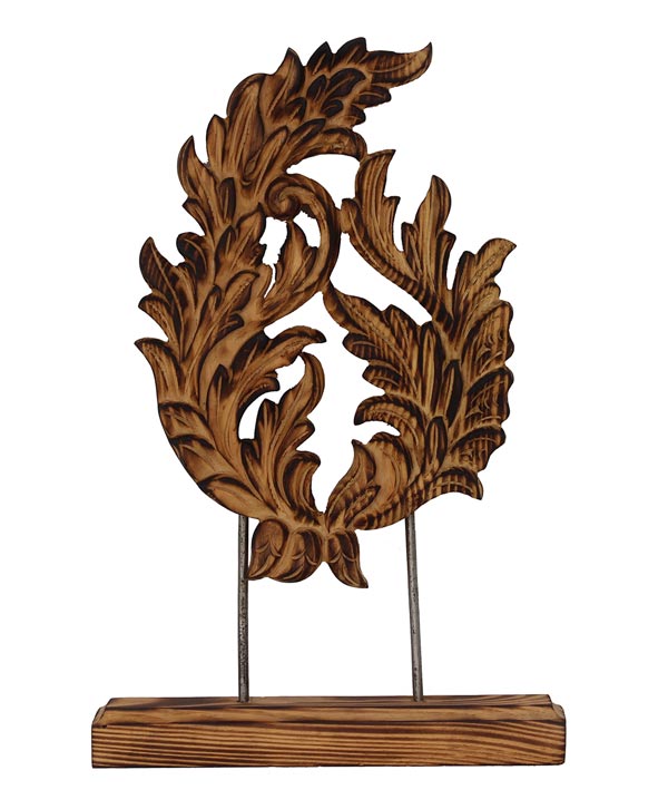 Burnt Effect Carved Art Piece