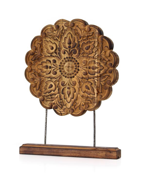 Burnt Effect Hand Carved Art Piece