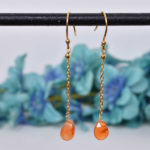 Gold Plated & Carnelian Stone Earrings