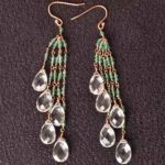 Gold Plated & Green Amethyst Modern Earrings