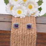 Amethyst & Silver Stud Earrings