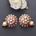 Moissanite Studded with Real Non Treated Rubies