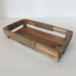 Wooden Tray With Jute On Handles