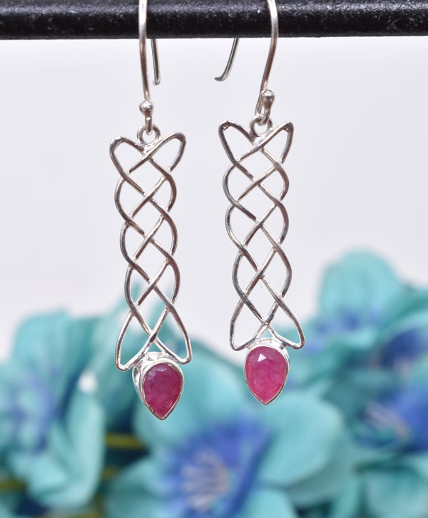 Droplet Design Ruby Earrings