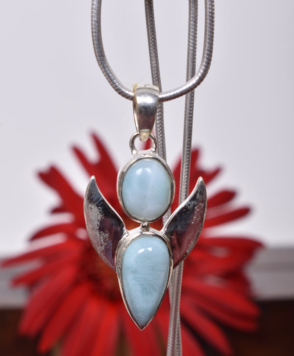 Angel Design Larimar & Silver Pendant