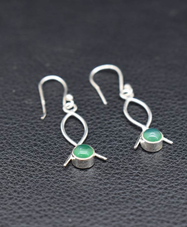 Green Onyx Wired Earrings