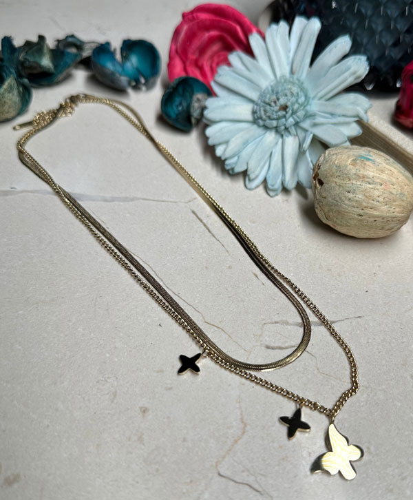 Layered Butterfly Necklace