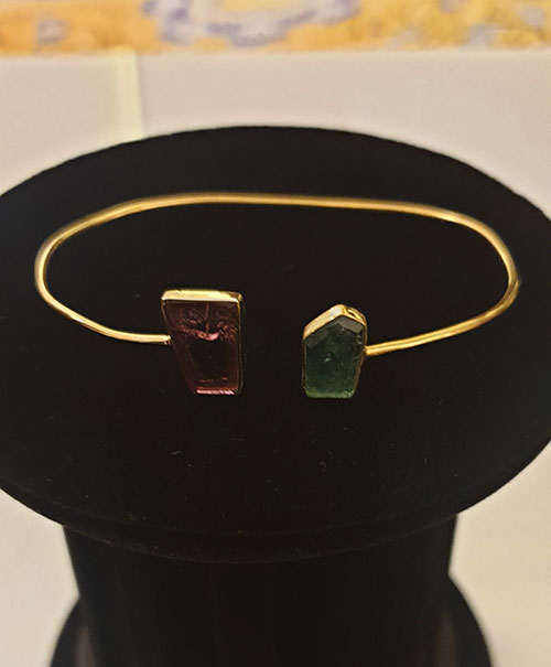 Gold Plated Tourmaline Bangle
