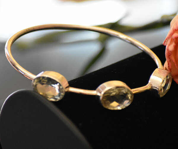 Green Amethyst Bangle - Platear