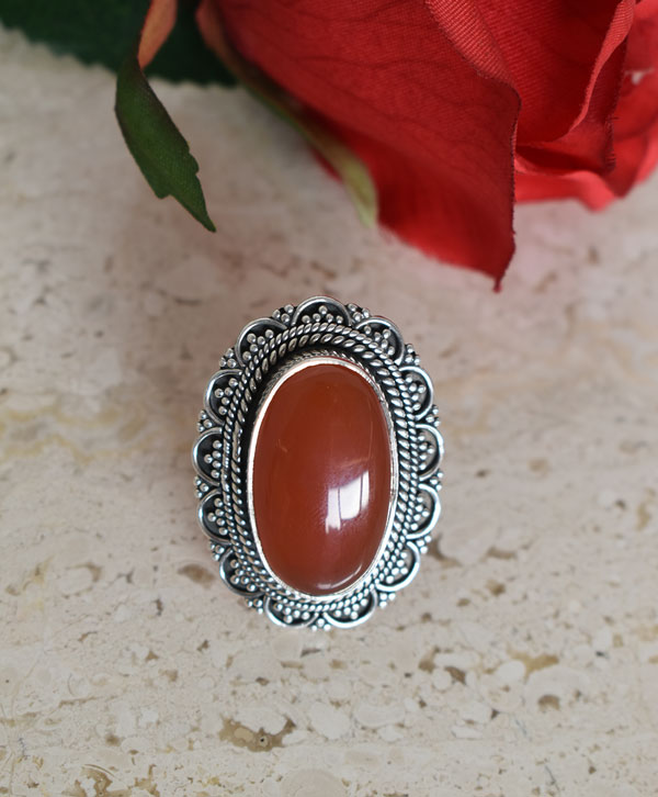 Buy Elegant Oval Blood Red Carnelian Sterling Silver Ring Carnelian Ring  July Birthstone Ring Red Stone Ring Boho Gifts for Her Online in India -  Etsy