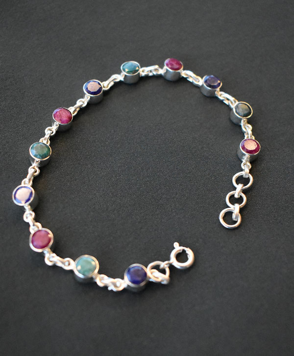 18kt rose gold multi color sapphire bracelet ⁠— AB1658 - Jewels In Paradise