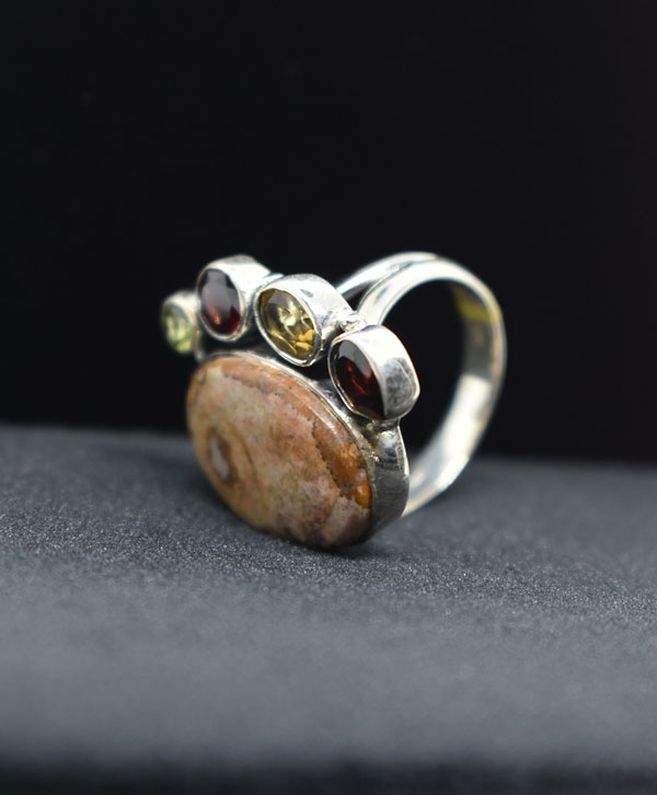 citrine and garnet ring