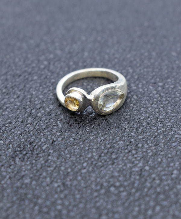 Green Amethyst & Citrine Ring