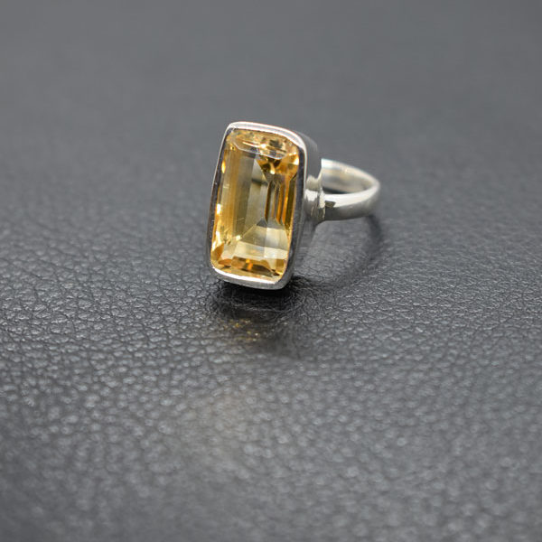 Sterling Silver White Sapphire and Citrine Ring - thegoldsmith