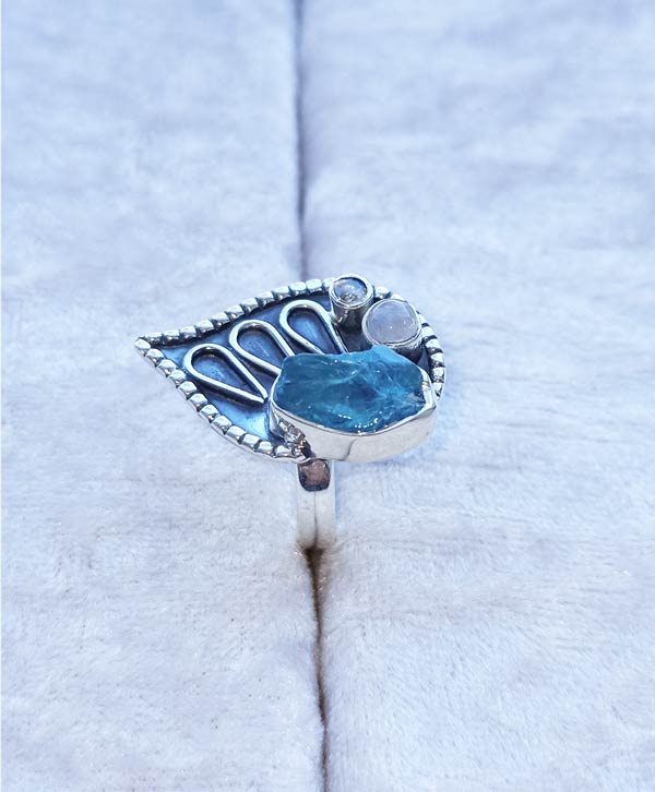 Silver & Apatite Ring - Platear