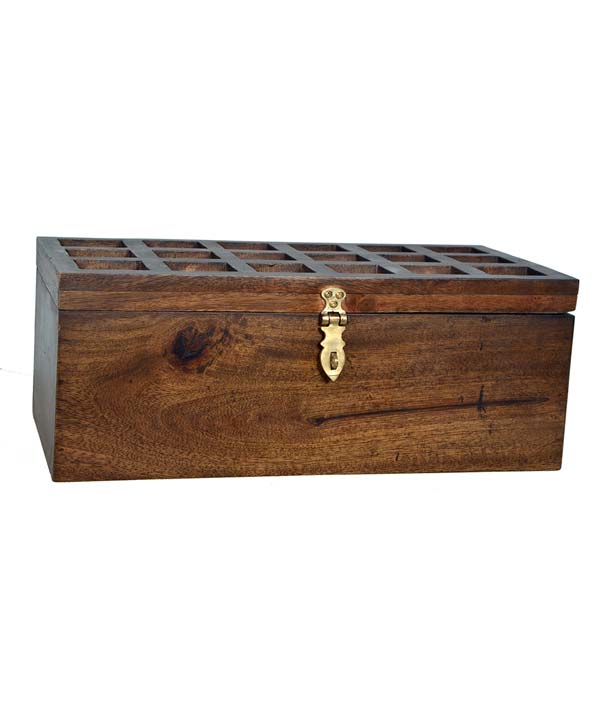 Mango Wood & Brass Mix Multipurpose Wooden Box - Platear