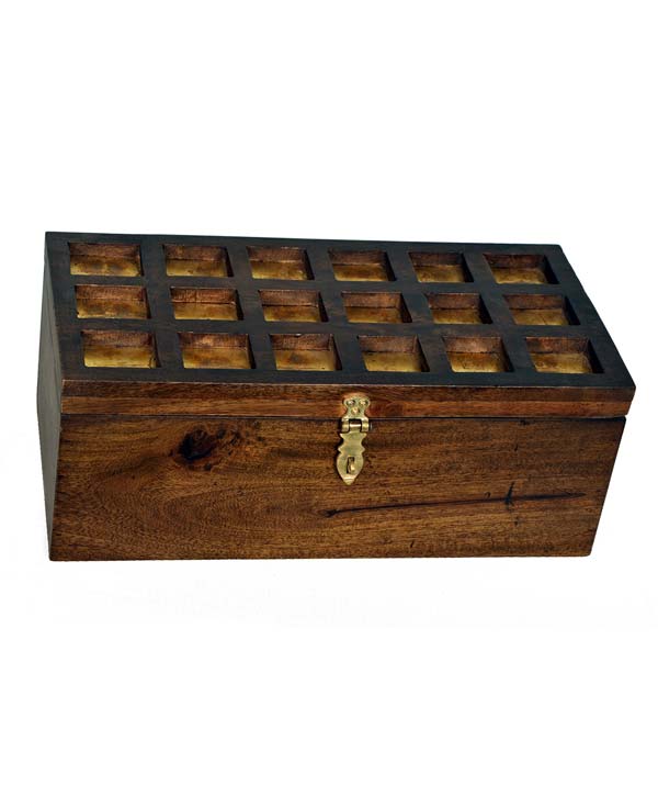 Mango Wood & Brass Mix Multipurpose Wooden Box - Platear