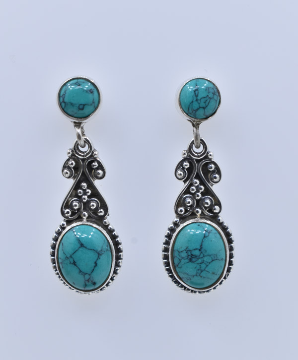 Turquoise & Silver Earrings - Platear
