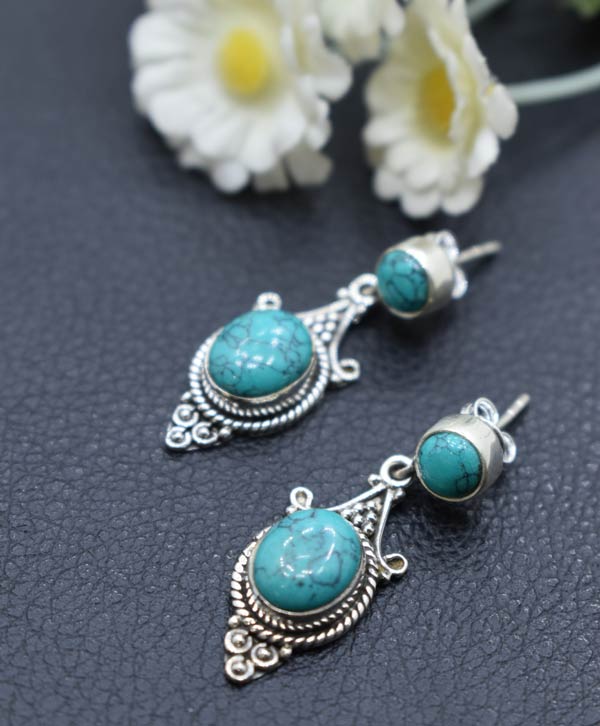 Kingman Turquoise Chandelier Earrings FJE1819