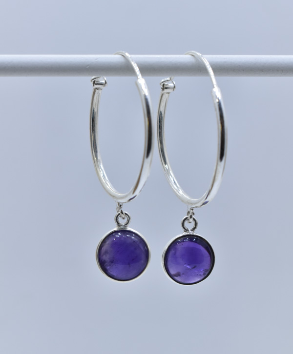 Amethyst Earrings in Sterling Silver and 14k Rose Gold | LZE759-AM | Valina  Fashion Jewelry