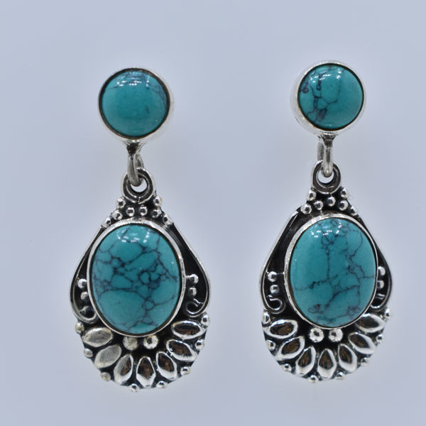 Sonoran Gold Turquoise Post Earrings – Silver Eagle Gallery