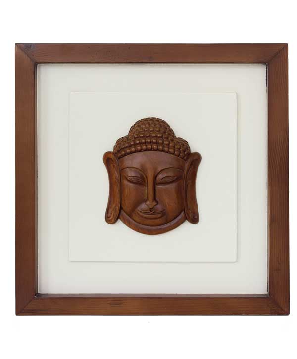 Hand Carved Buddha Face Art