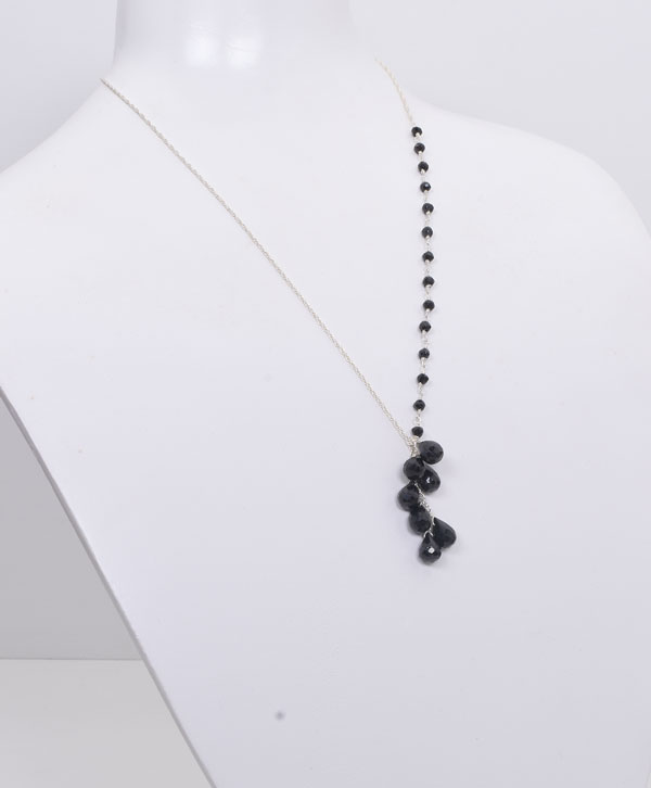 Black Onyx Stone Pendant Necklace - Ocean Venus