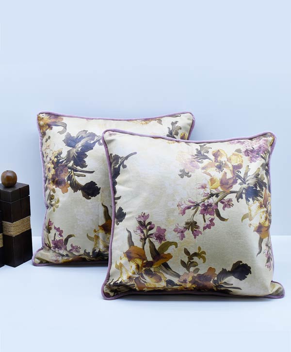 Multicolour Printed Leatherette Cushion Cover For Living Room