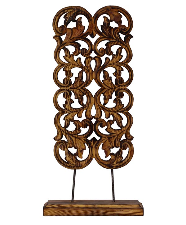 Burnt Effect Carved Art Piece