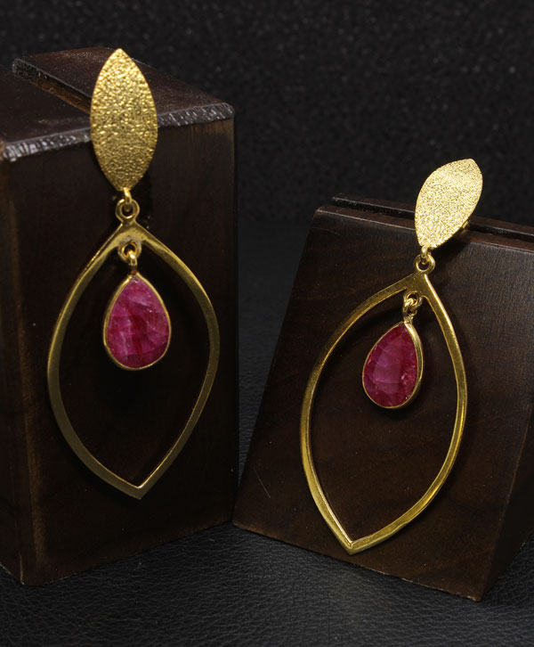Hilary Earrings - Ruby – JLynn Jewelry