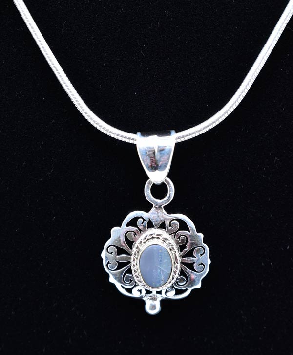 1CT Solitaire Oval Created Opal Pendant Necklace .925Sterling Silver -  Walmart.com