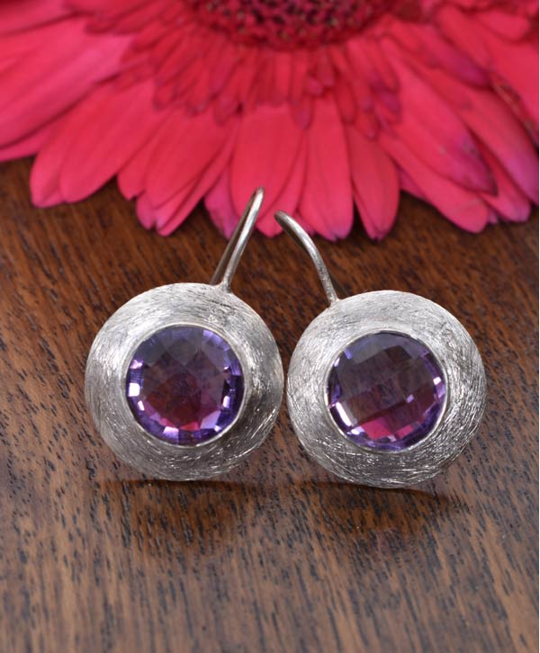 Teardrop Crystal Amethyst Earrings – Beau Life Switzerland