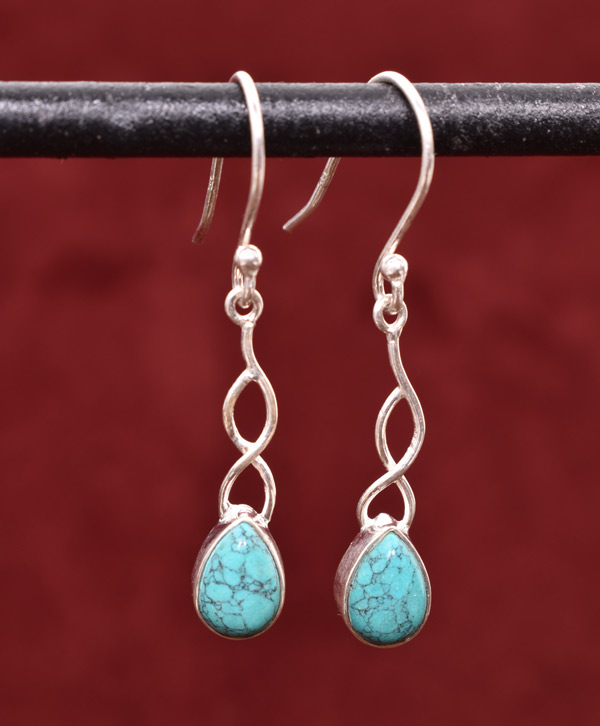 Sterling Silver Rough Mix Stone Hanging Earrings – Solis.