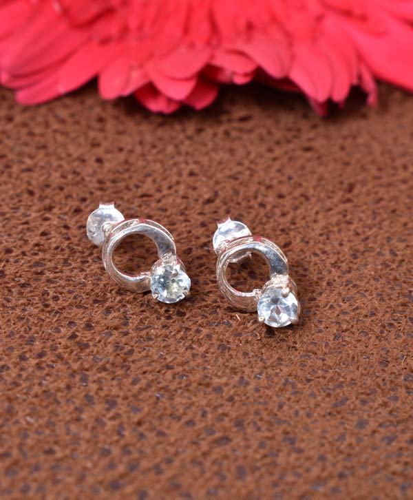 Blue Topaz & Silver Modern Earrings