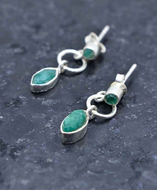 Judy Geib Oval Colombian Emerald Earrings