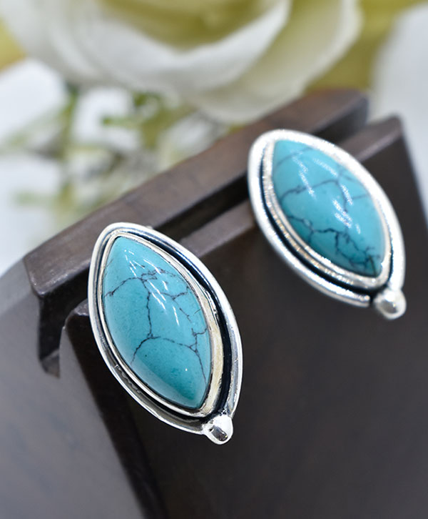 Gold Spoon Jewelry Turquoise Stud Earrings, Tiny Stud Earrings, India | Ubuy