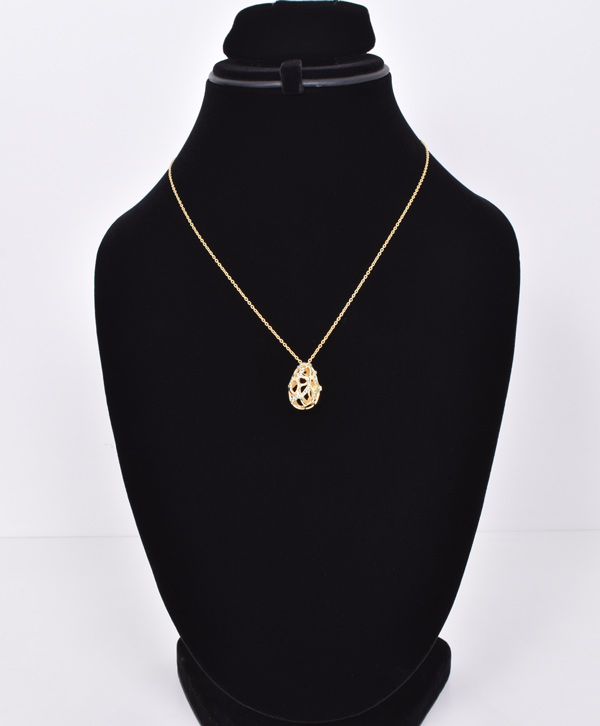 Net Design Gold Plated Necklace - Platear