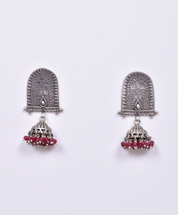 Stylish Silver Traditional Earrings - Platear