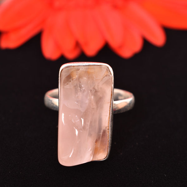 Buy Rose quartz ring, Sterling silver ring, Oval pink ring online at  aStudio1980.com