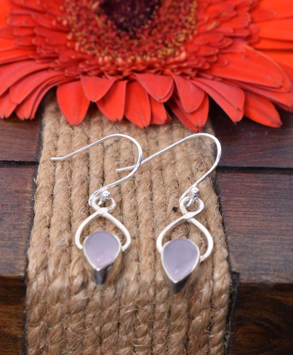 Bounkit Rose Quartz Earrings | HAUTEheadquarters